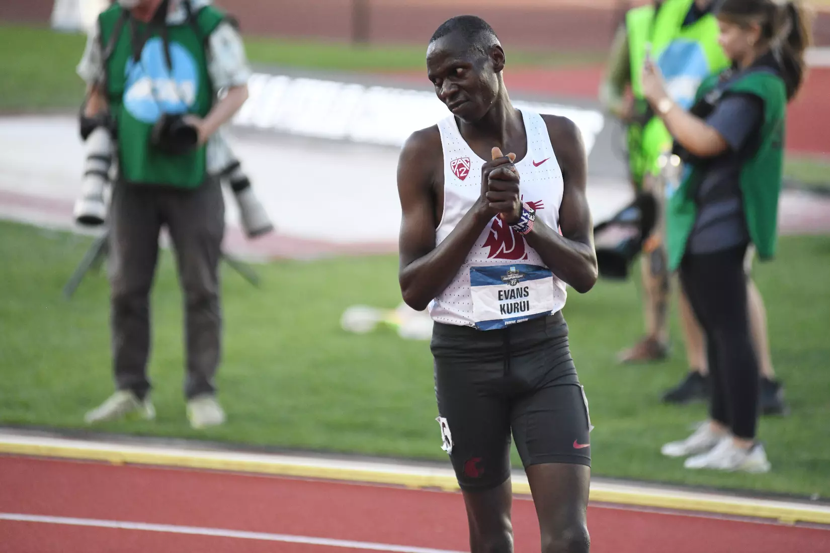 Evans Kurui runs in the men's 5,000-meter NCAA final