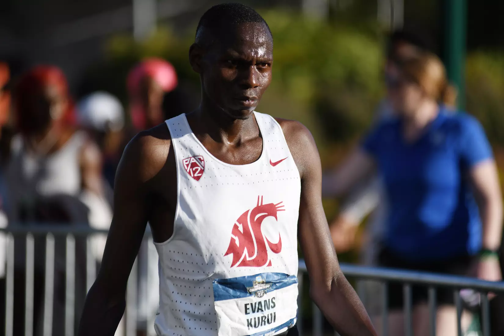 Evans Kurui runs in the men's 5,000-meter NCAA final