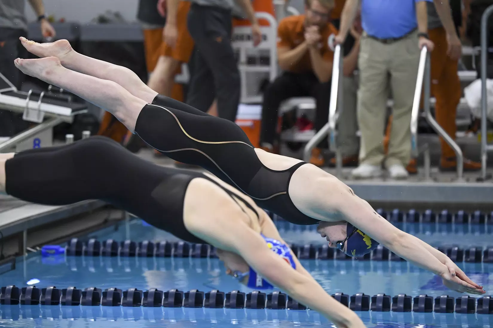 Emily Haimes starts the women's 400 free relay.