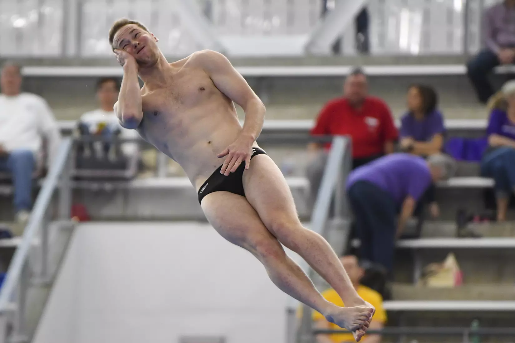 Austin Smith dives in the three meter event.