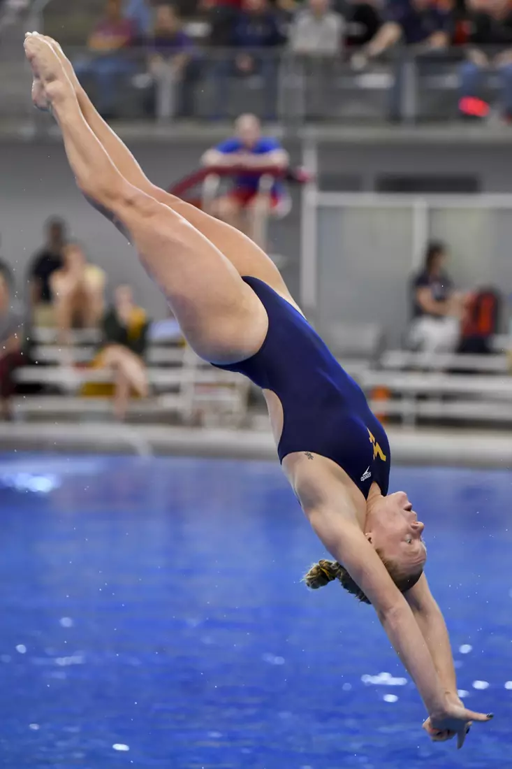 Marian Tiemeier dives in the one meter event.
