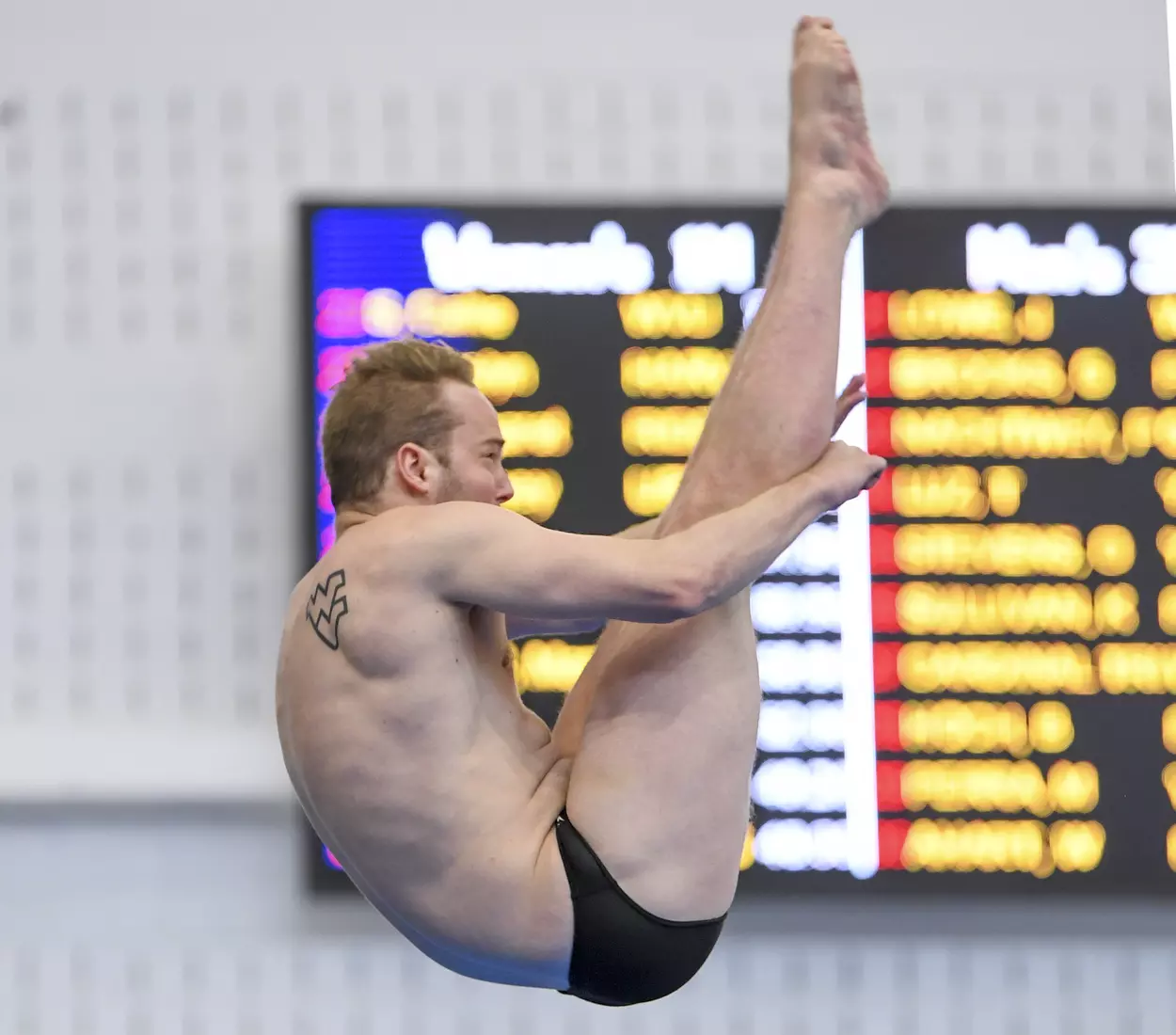 Austin Smith dives in the three meter event.