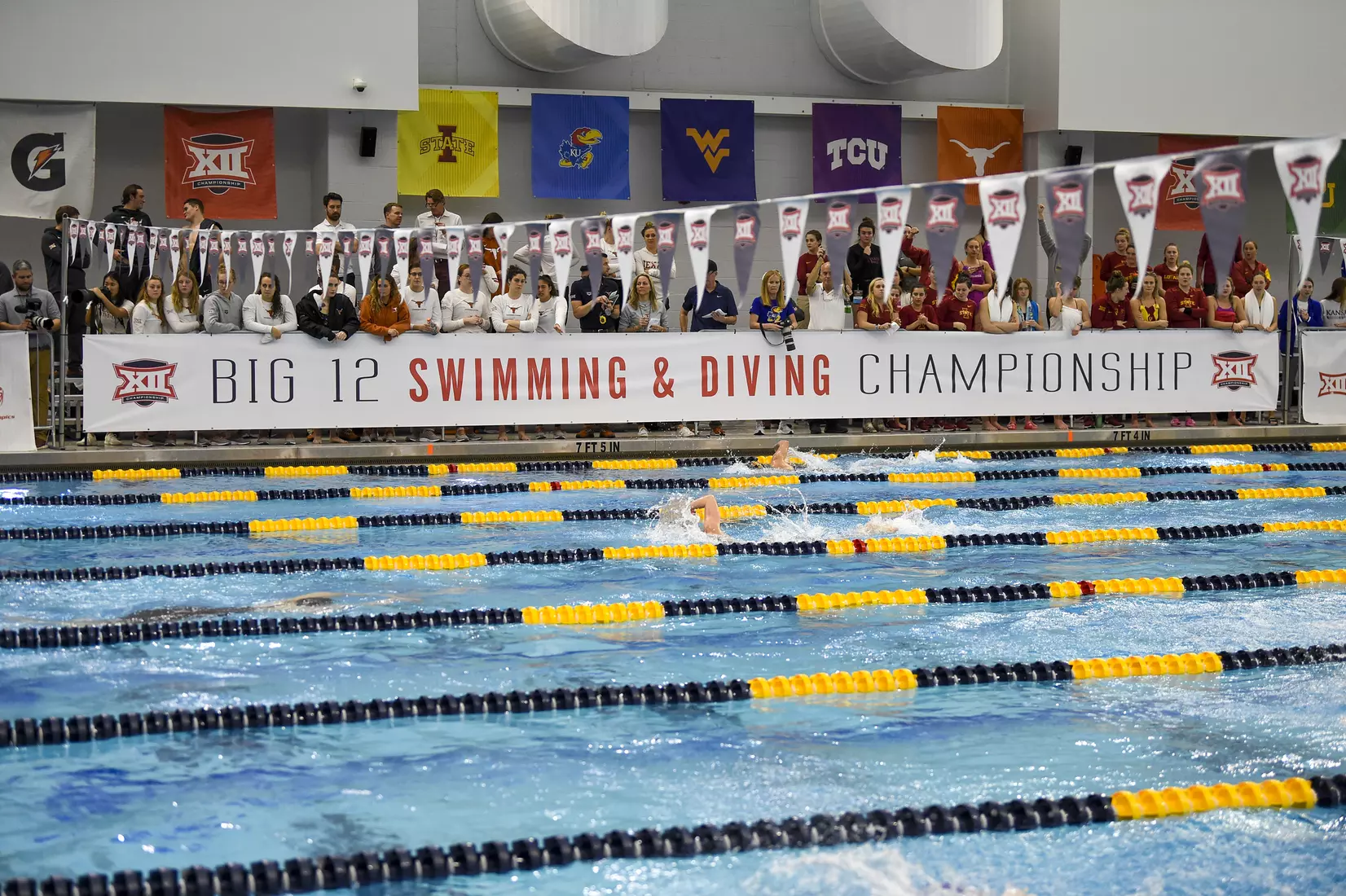 The Big 12 Swimming and Diving Championships at Mylan Aquatic Center.