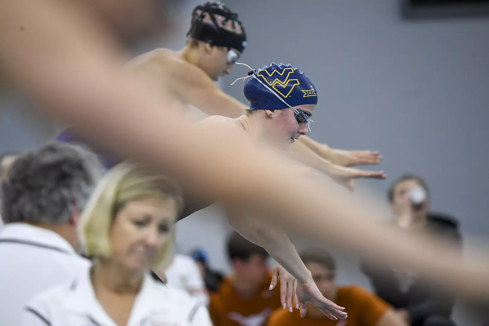 Reka Kovacs prepares to start her leg of the freestyle relay.