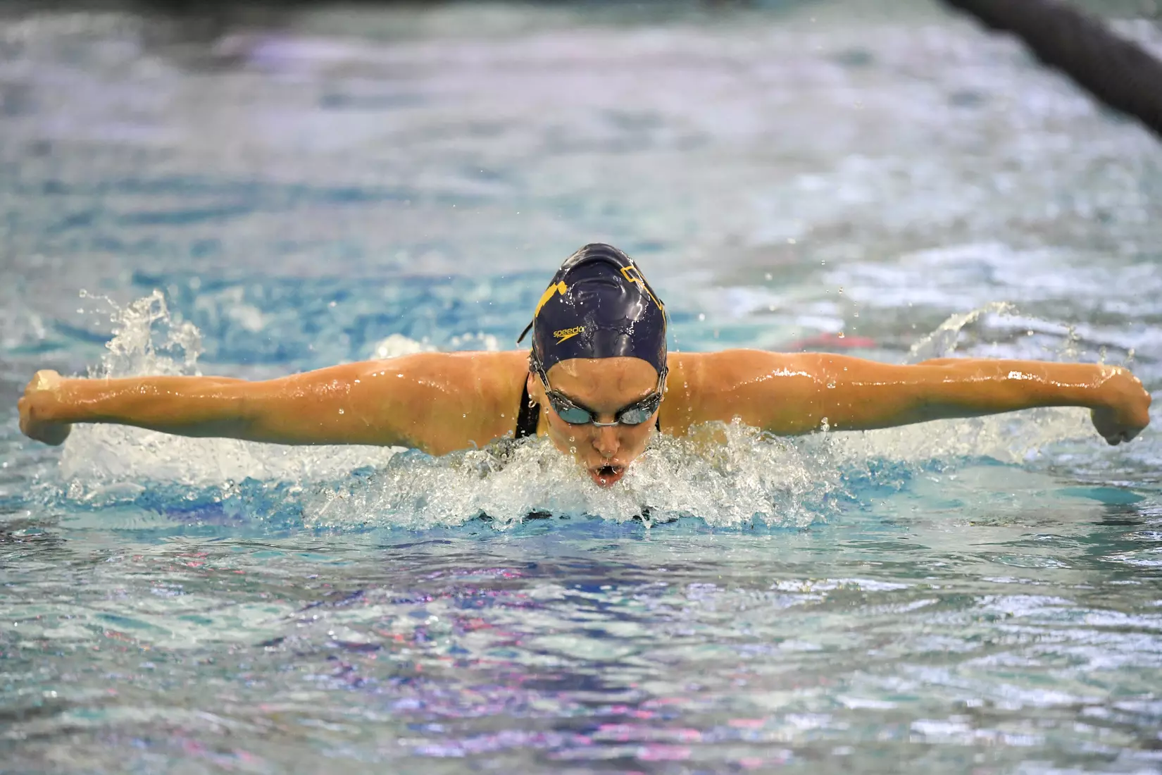 Morgan Bullock swims the butterfly.