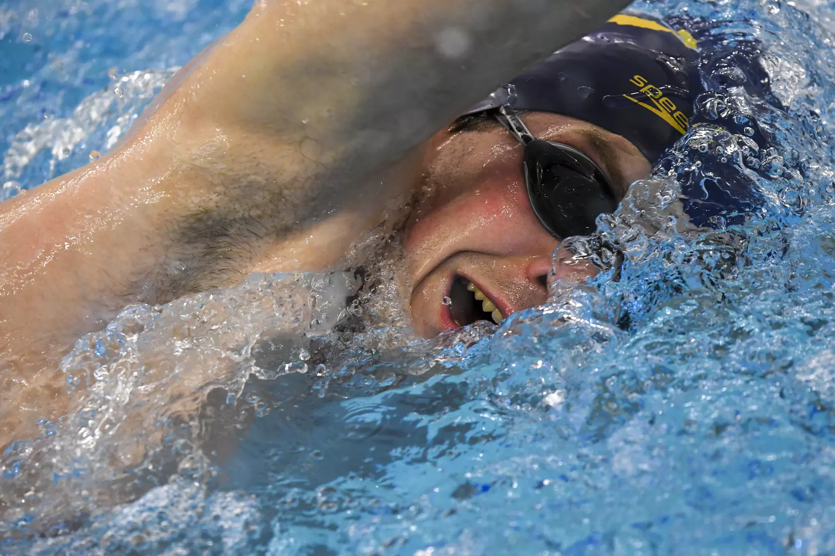 Zach Boley competes in the 500 yard freestyle.