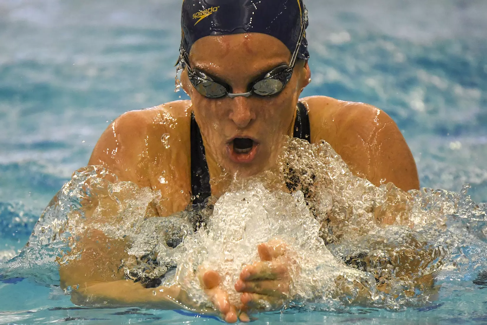 Morgan Bullock does the breast stroke