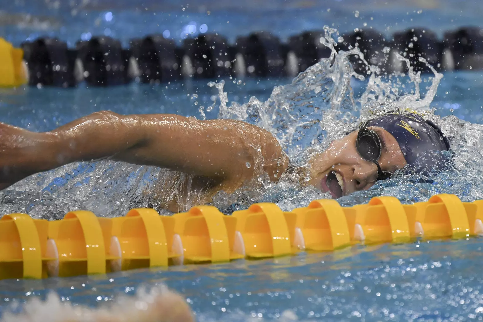Giselle Gursoy swims in the 200 yard freestyle.