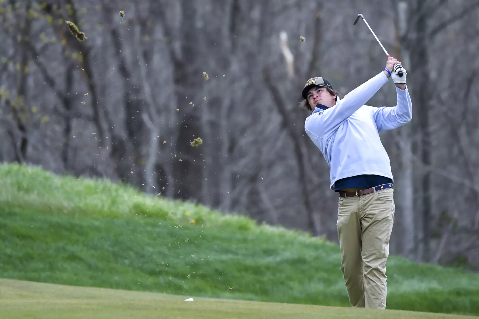 Will Stakel hits from the fairway.