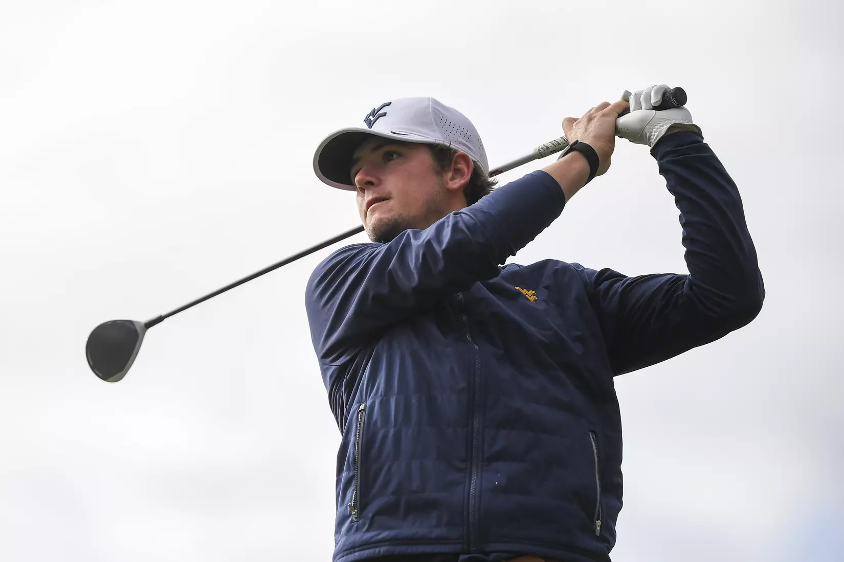 Logan Perkins tees-off on number one Monday morning.
