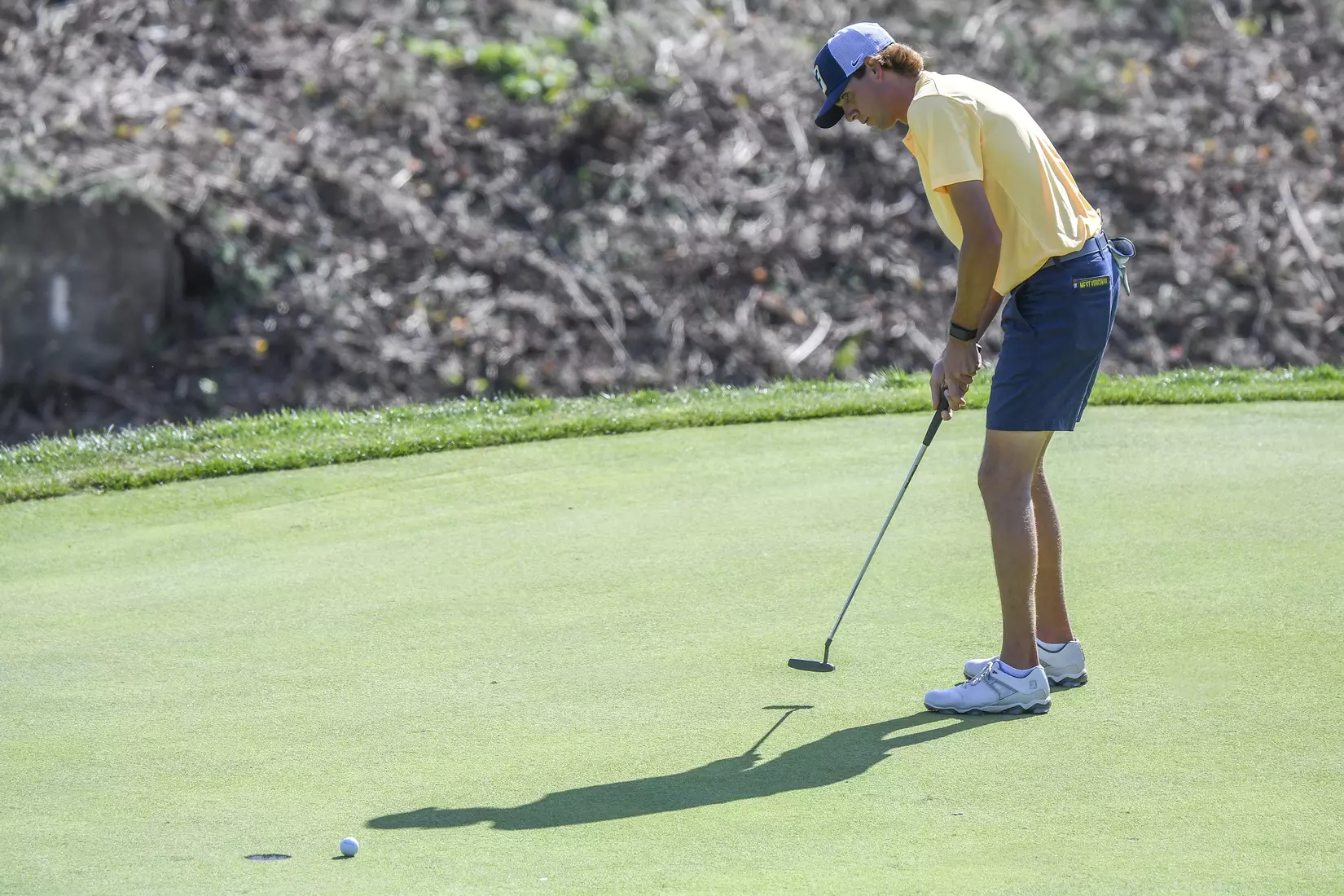 Mark Goetz just misses a birdie on 18.