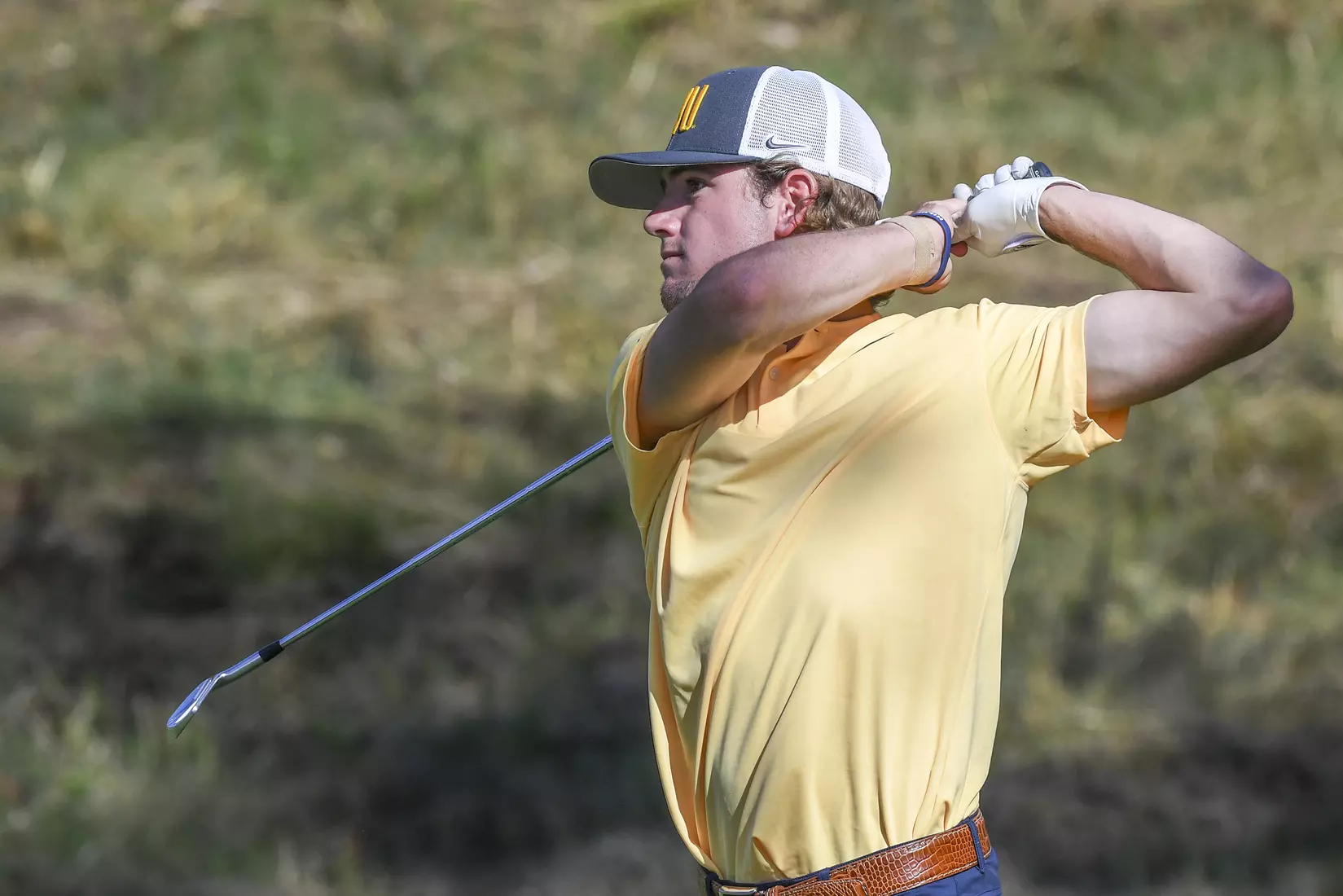 Logan Perkins tees off.