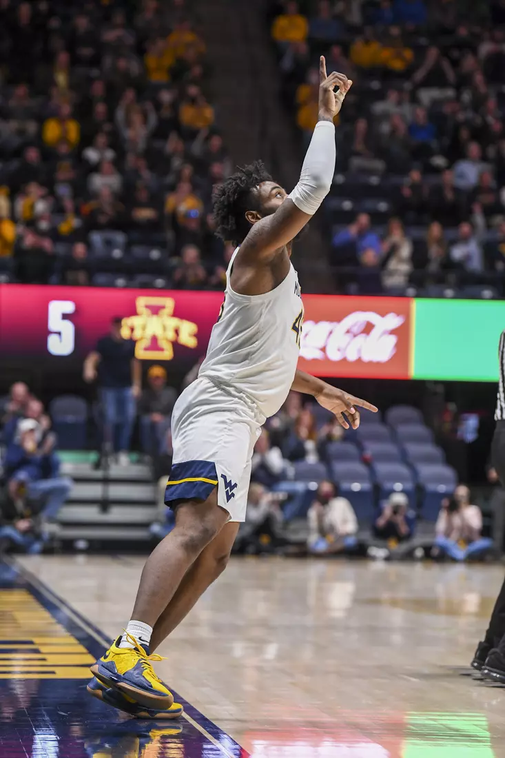 Seth Wilson celebrates his three.