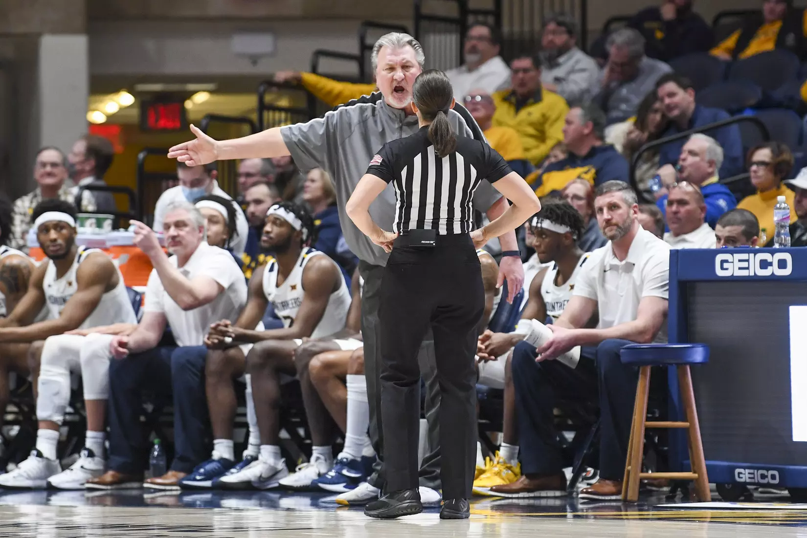 Emmitt Matthews Jr. is fouled while going in for the layup.