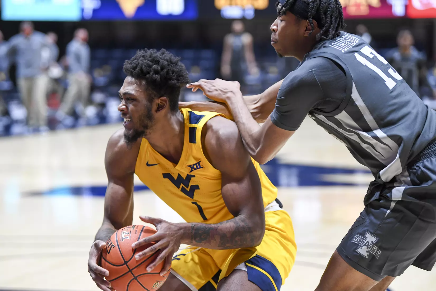 Derek Culver is fouled in the paint.