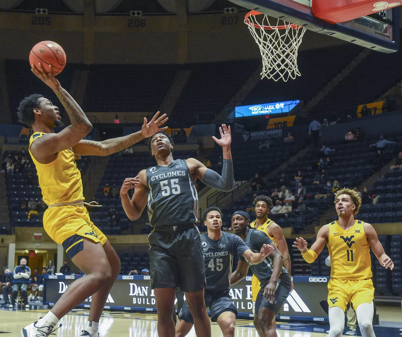 Gabe Osabuohien shoots for two points.