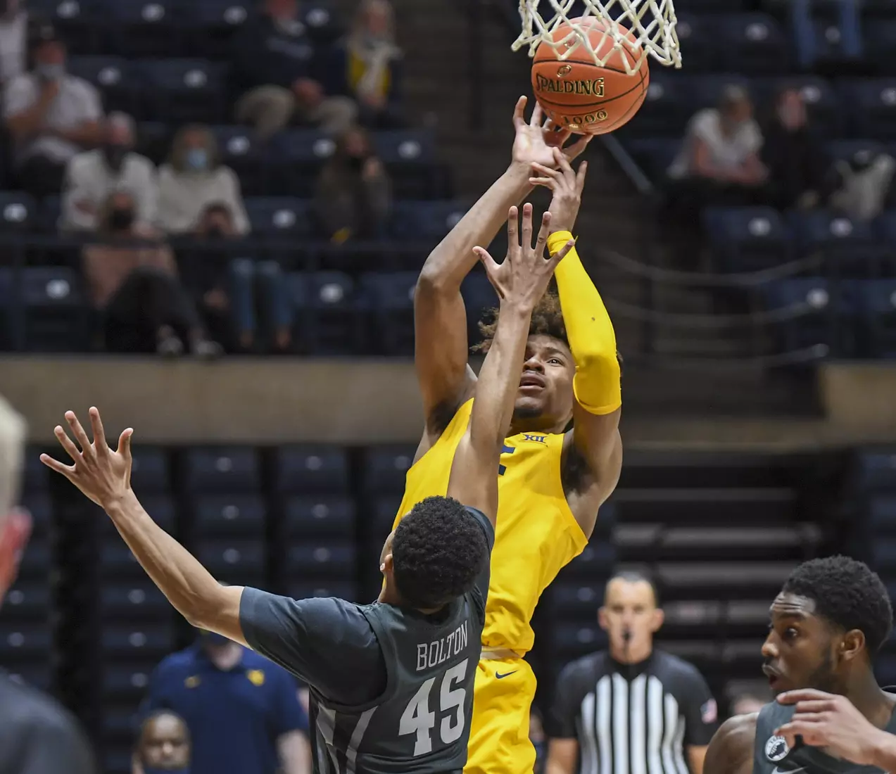 Miles McBride shoots for two.