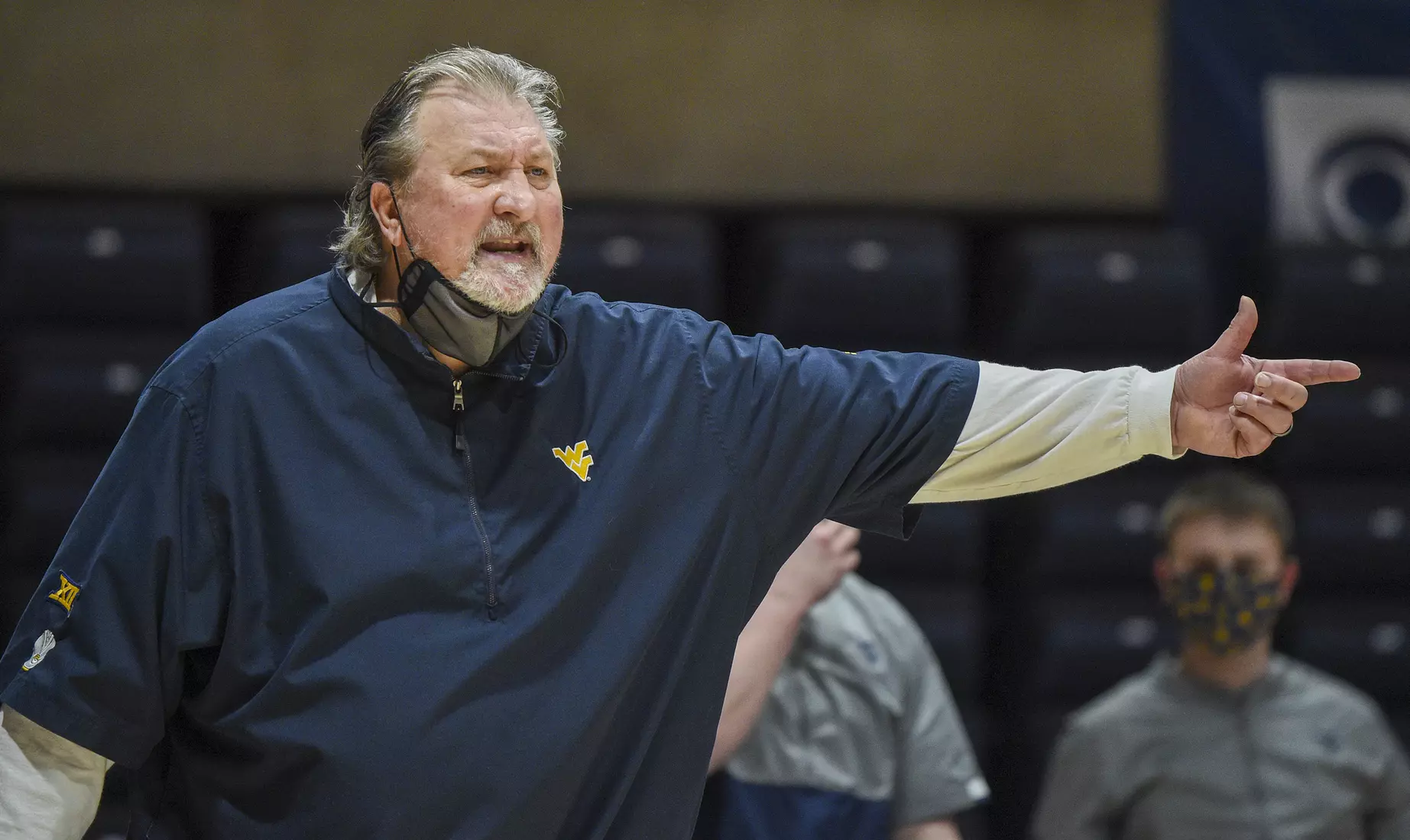 Bob Huggins argues a call.