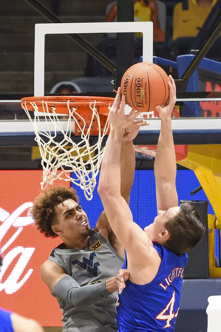 Emmitt Matthews Jr. blocks a shot.