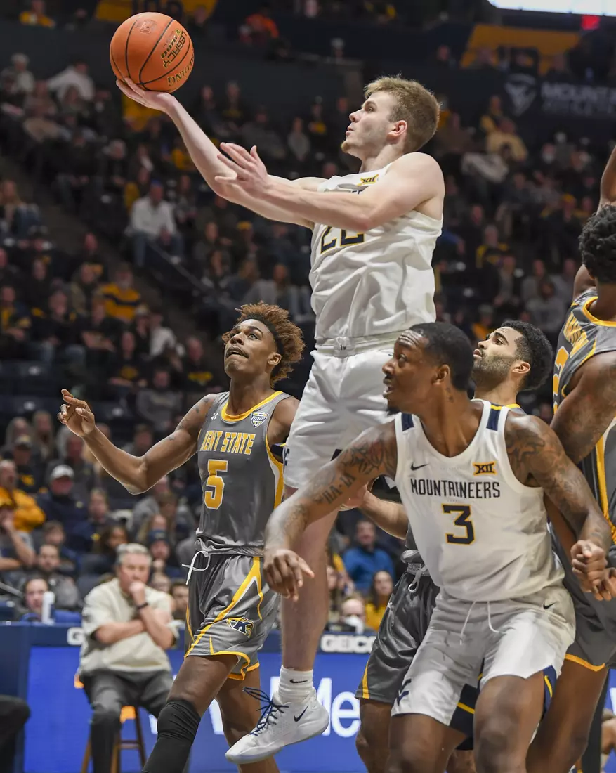 Sean McNeil shoots a layup.