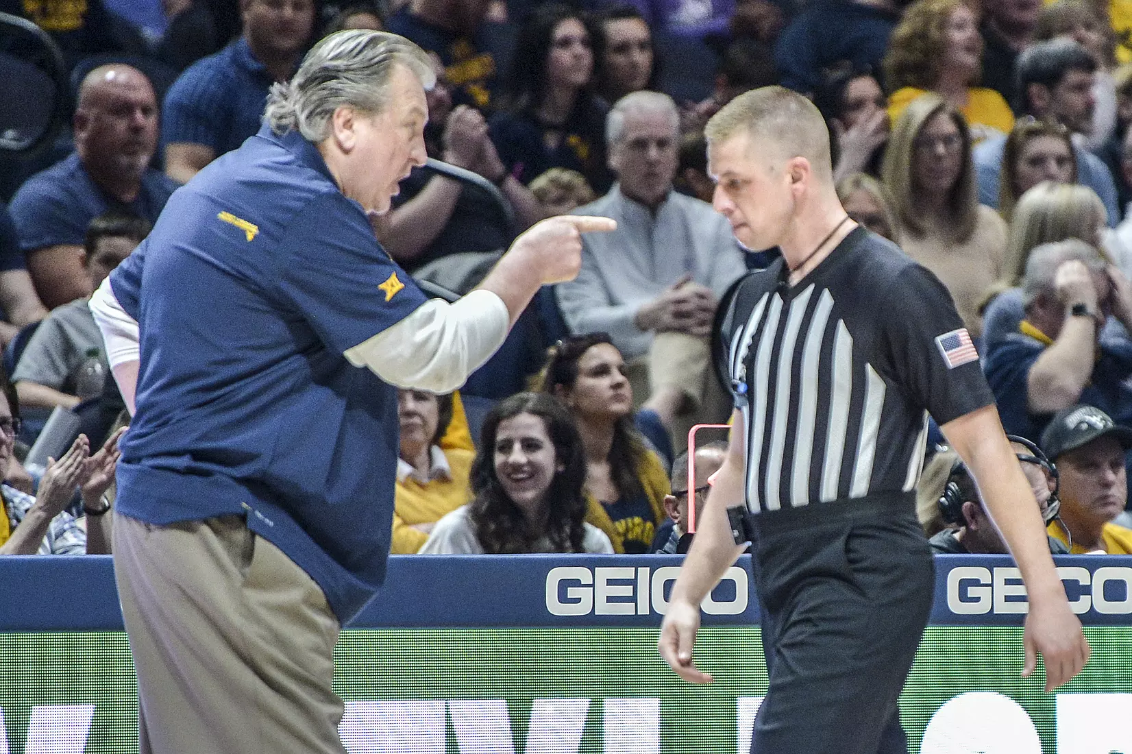 Bob Huggins points the finger.