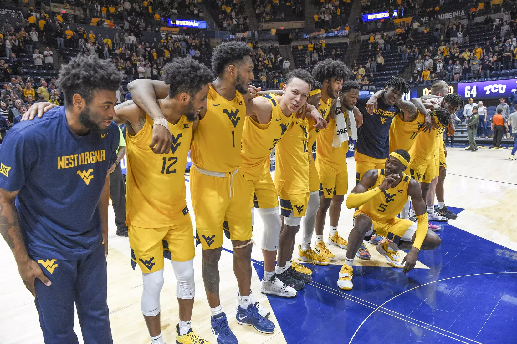 Mountaineers sing Country Roads.