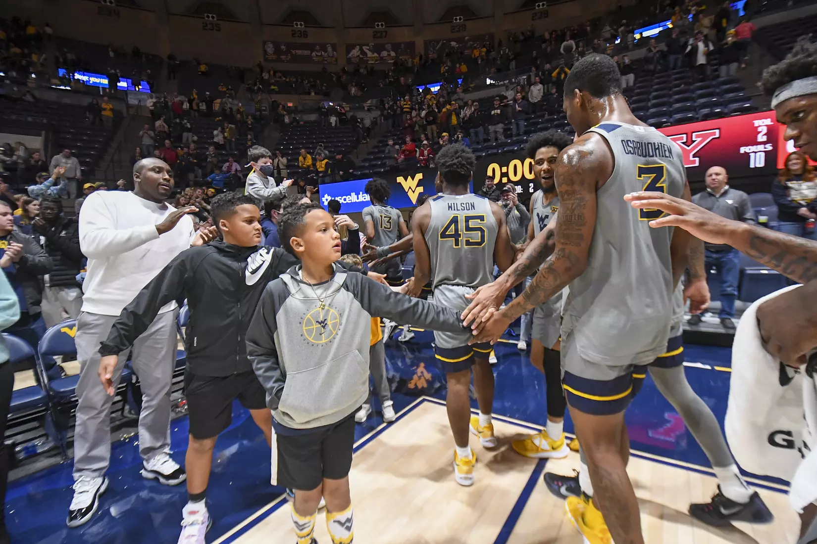 Gabe Osabuohien greets the fans.
