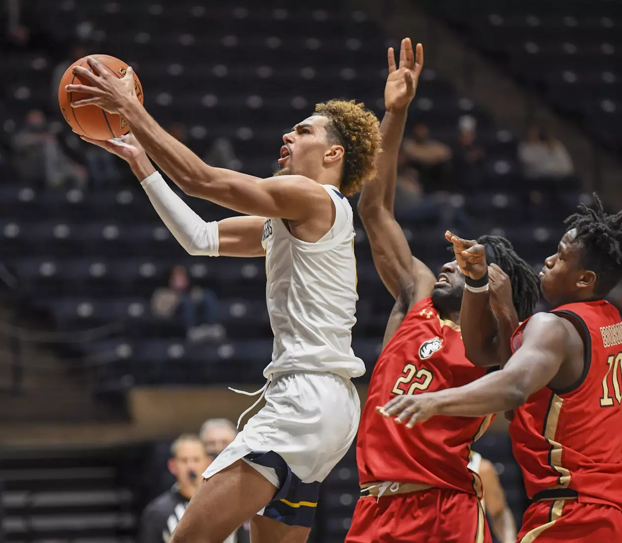 Emmitt Matthews Jr. scores two in the paint.