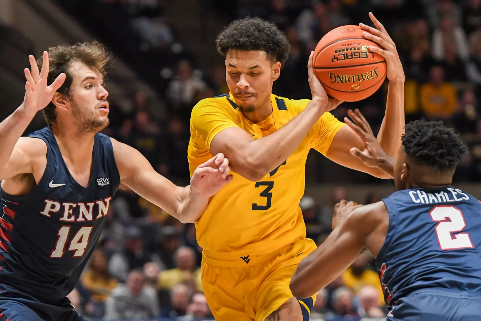 Tre Mitchell drives.