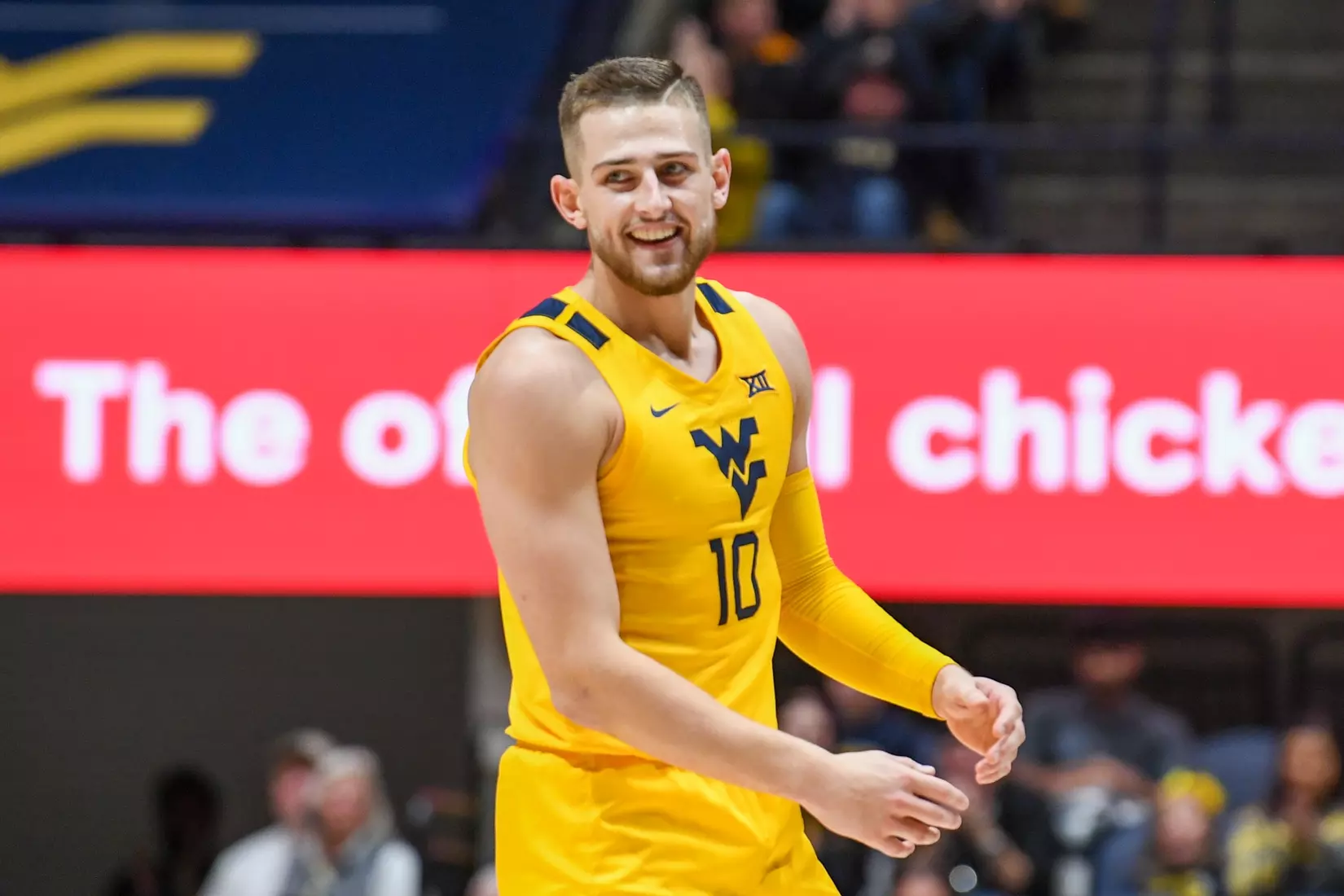 Erik Stevenson celebrates a three.