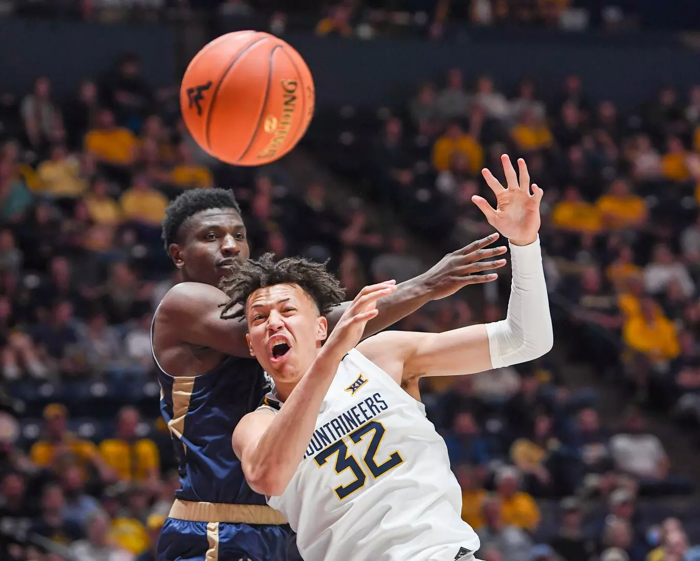 James Okonkwo reacts to the loose ball.