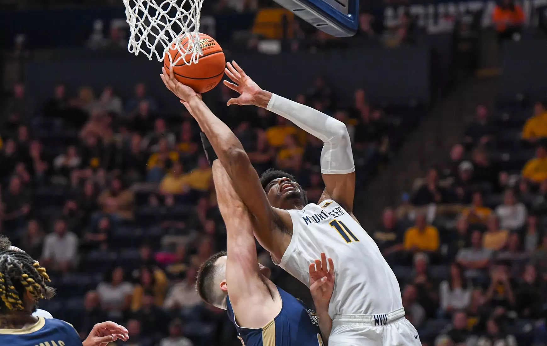 Mohamed Wague shoots for  two points.