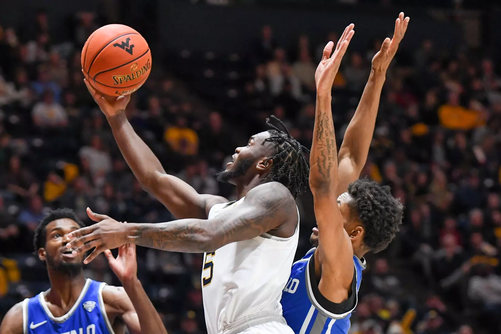Joe Toussaint on the scoop layup.