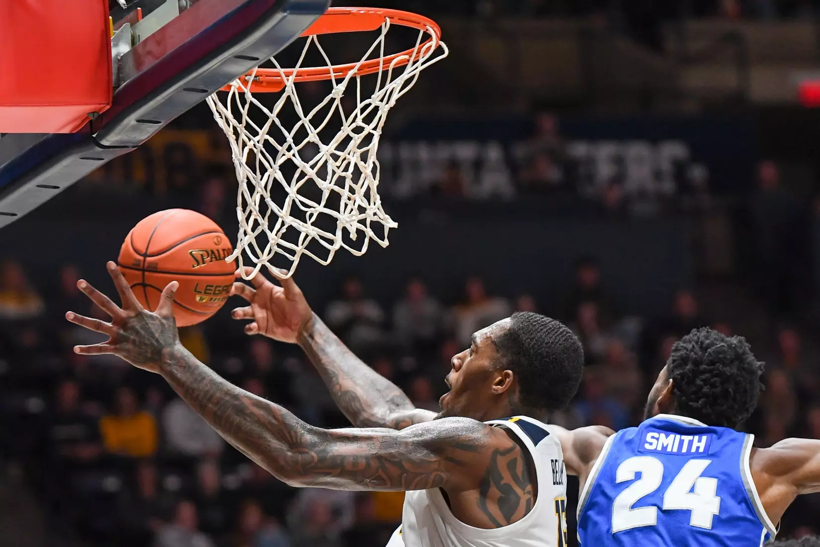 Jimmy Bell Jr. maneuvers to the basket.