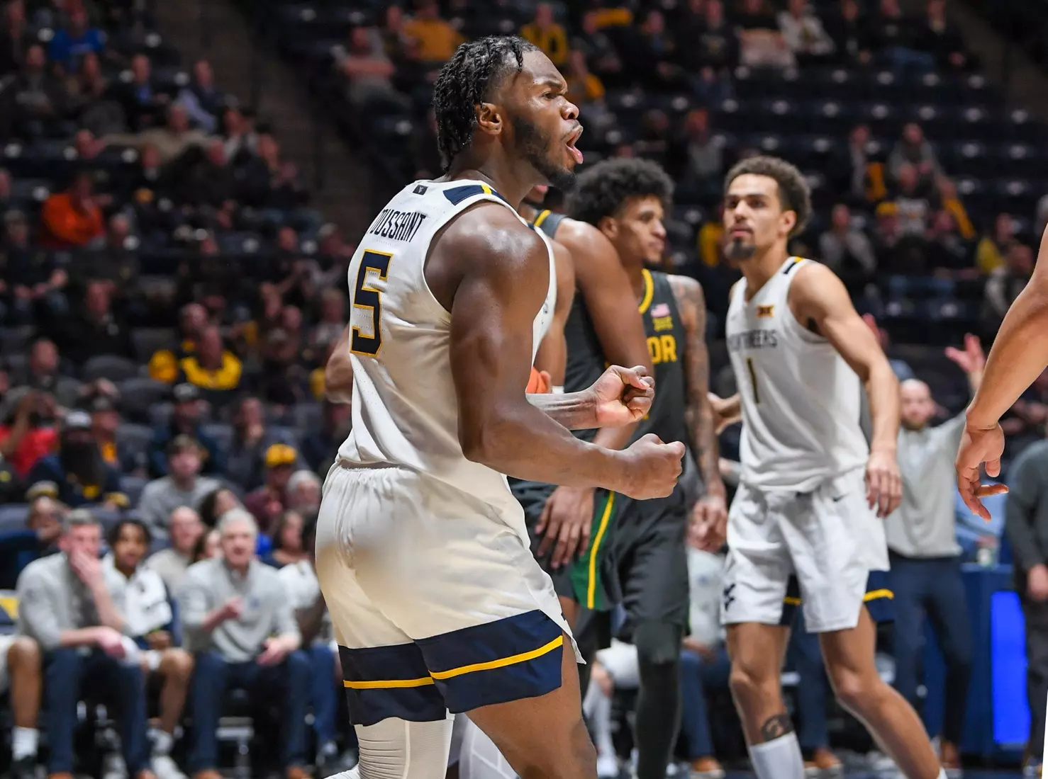 Joe Toussaint reacts.