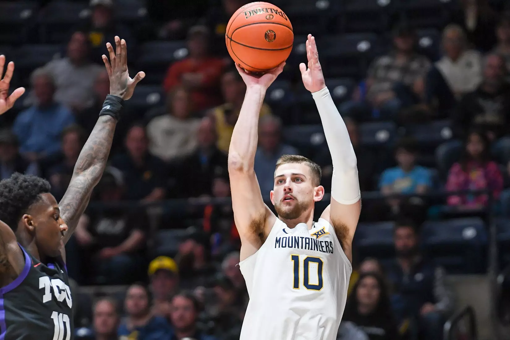 Erik Stevenson hits a three.