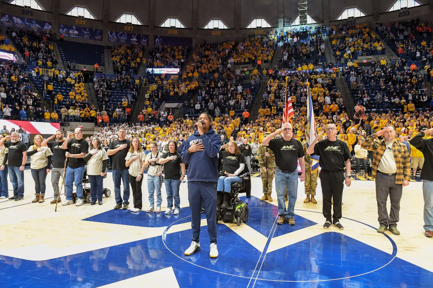 Eugene Landau Murphy Jr. sings the National Anthem.