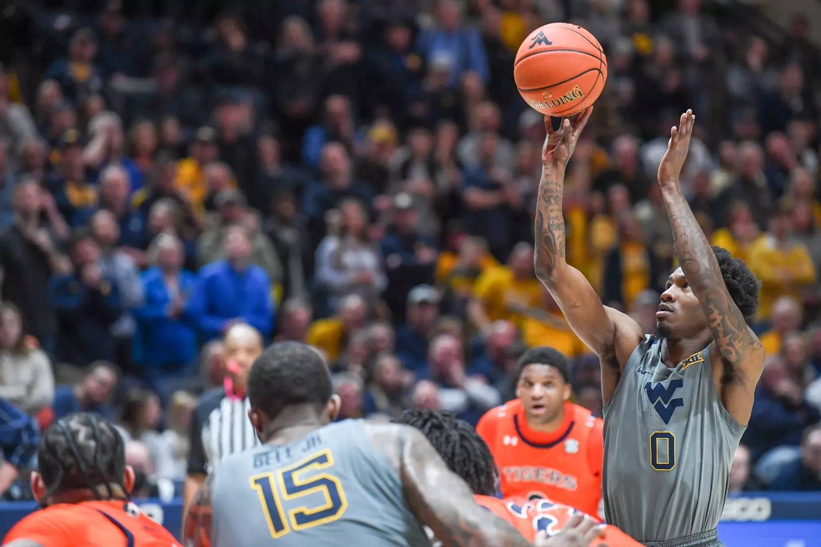 Kedrian Johnson hits a late free-throw.