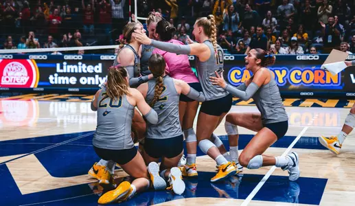 Volleyball Celebrating Win Over TCU