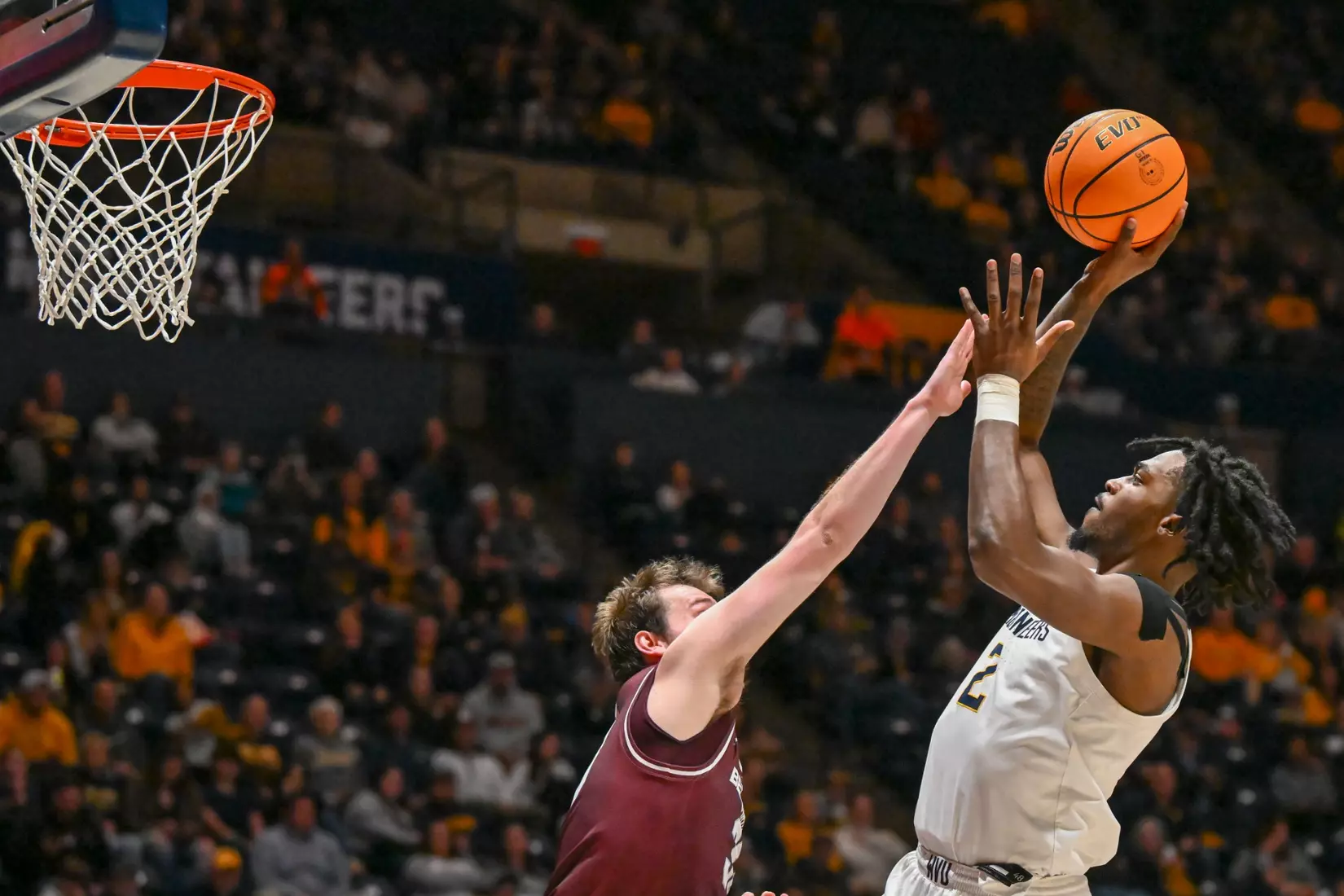 Kobe Johnson shoots in the lane.