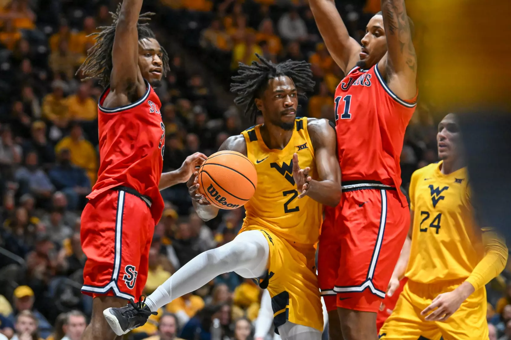 Kobe Johnson invades the paint.