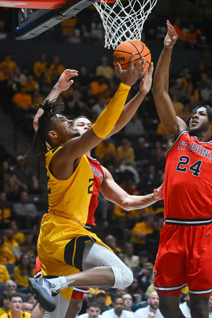 Josiah Harris circles the basket for two.