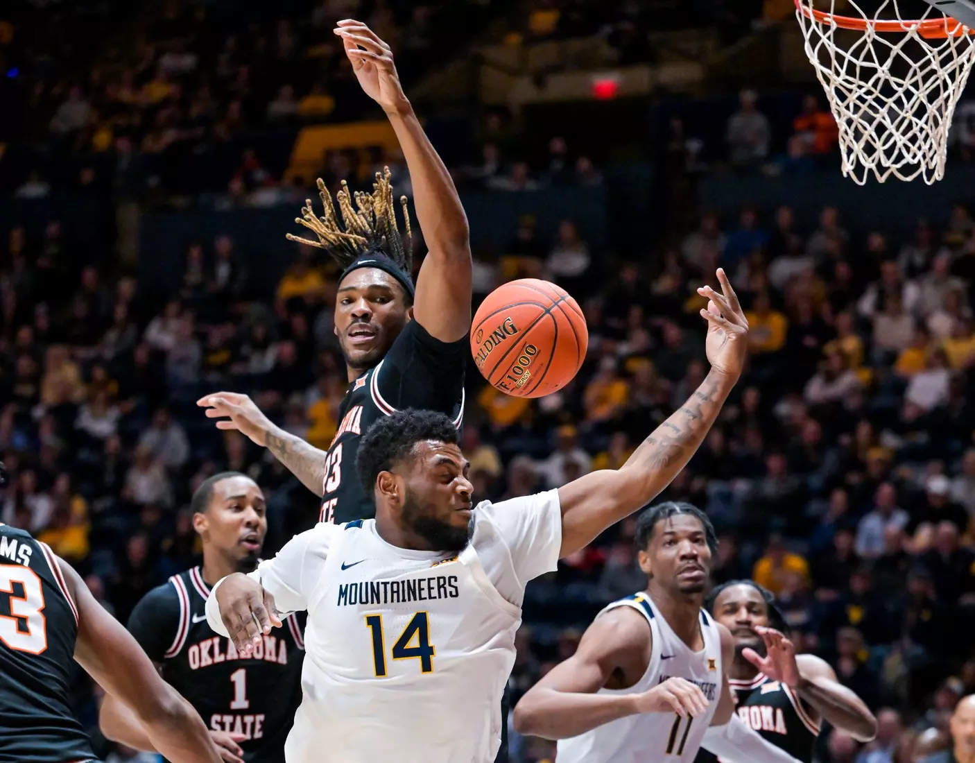 Seth Wilson gets roughed-up in the lane.