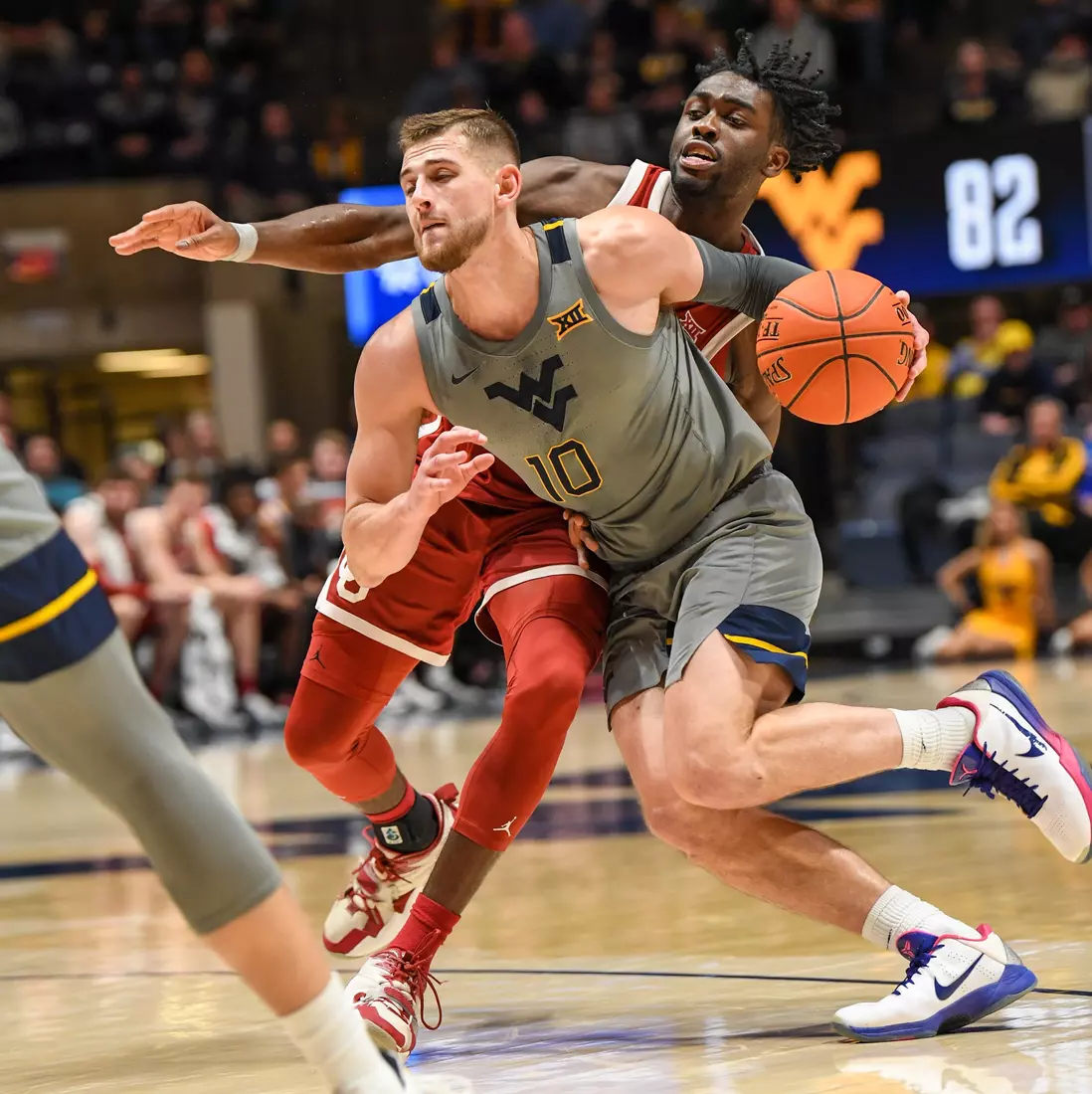 Erik Stevenson drives to the basket.