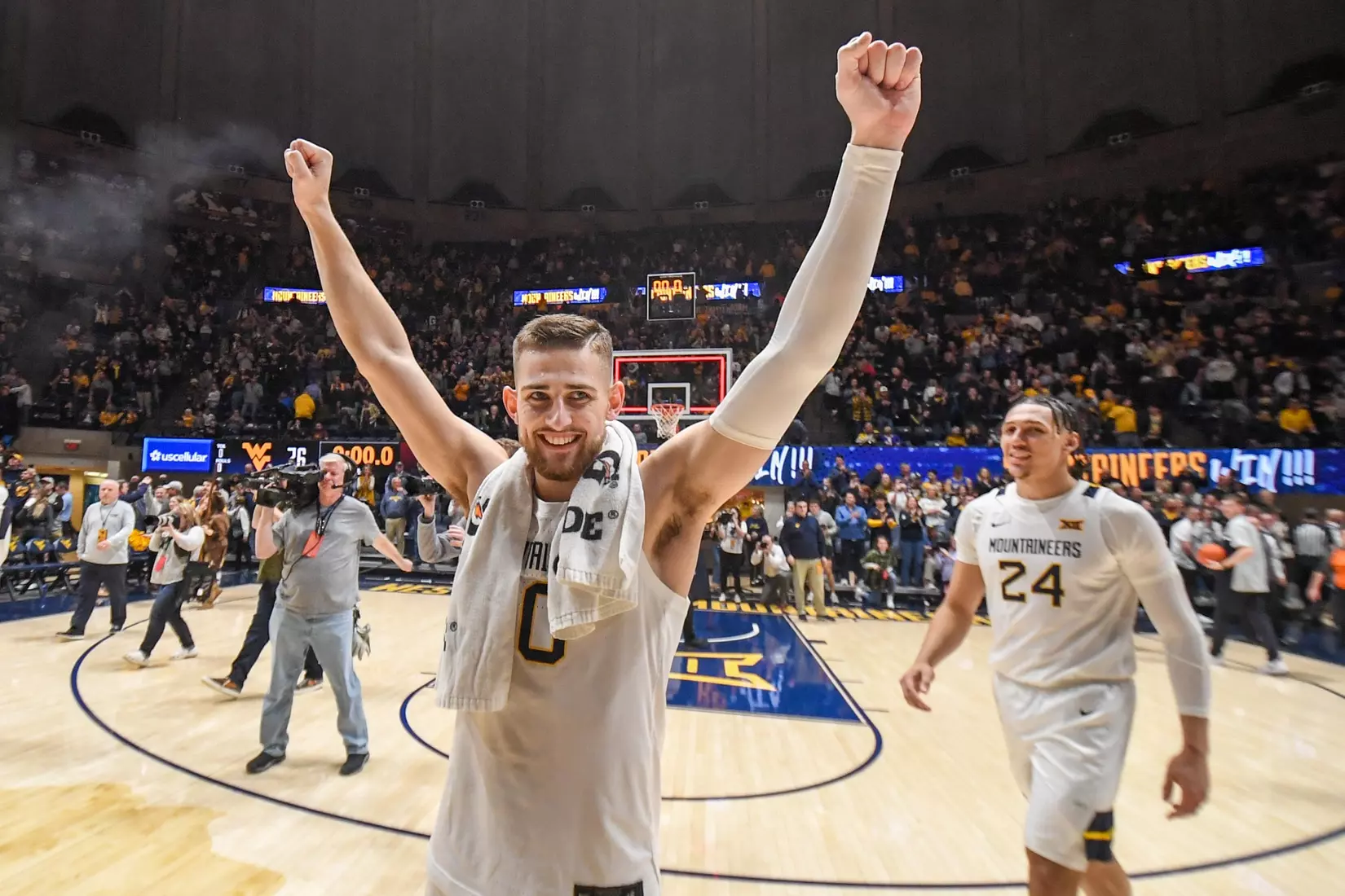 Erik Stevenson celebrates the win.