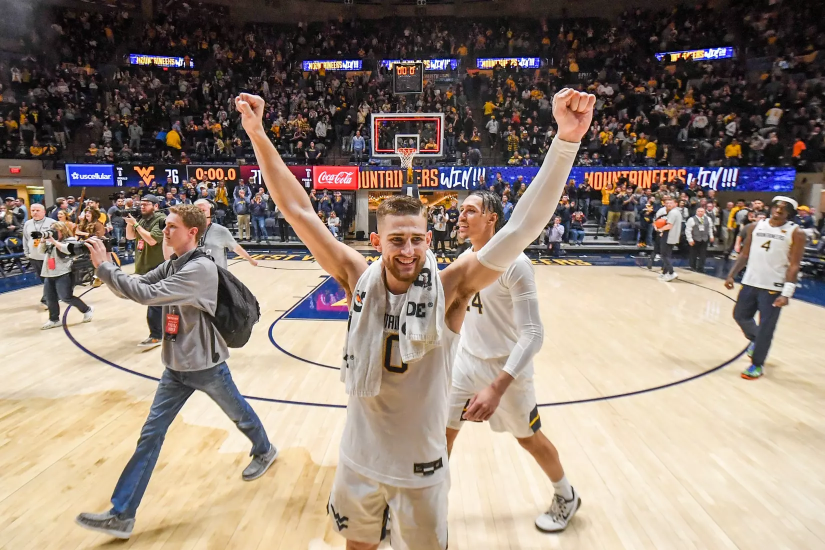Erik Stevenson celebrates the win.