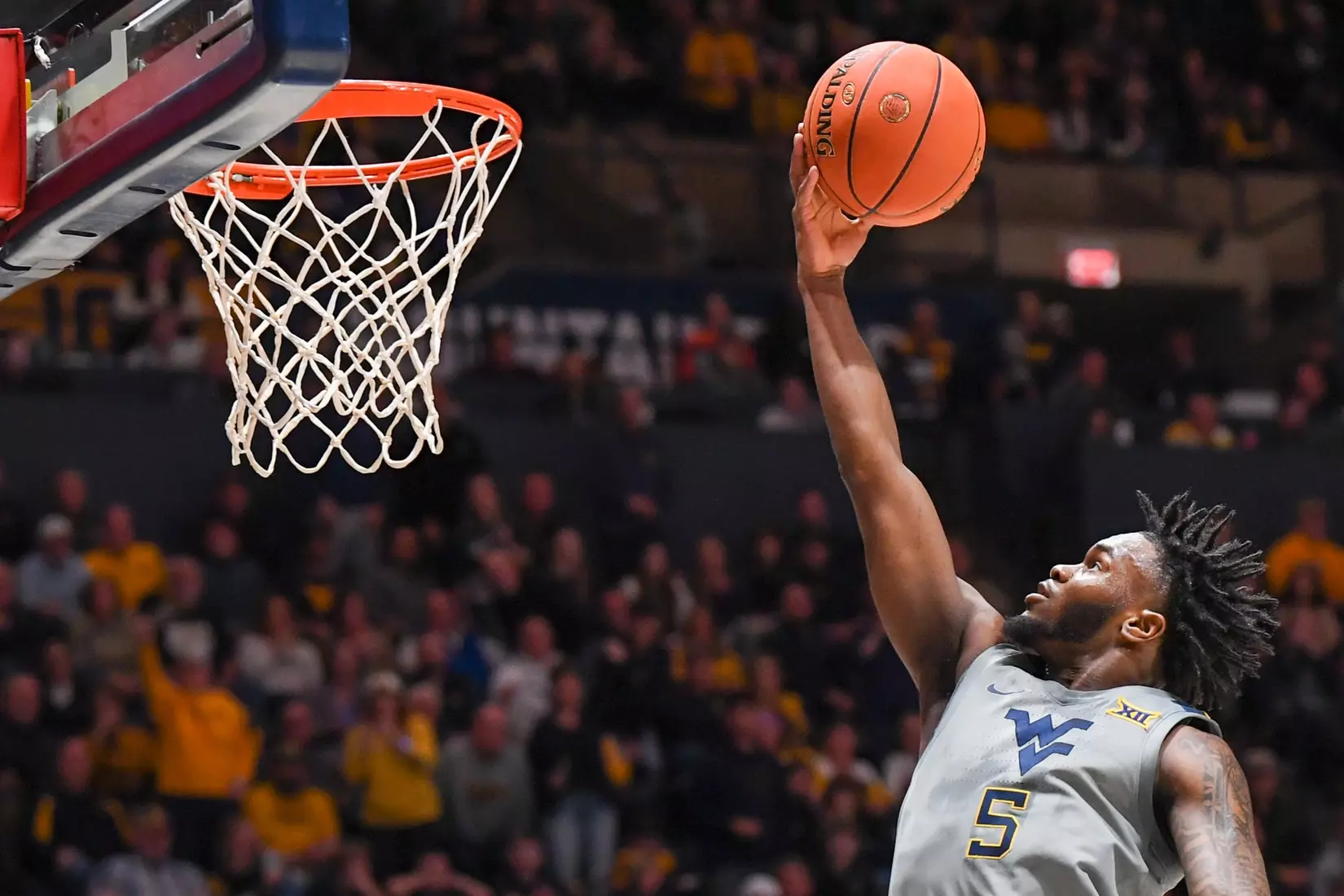 Joe Toussaint on the layup.