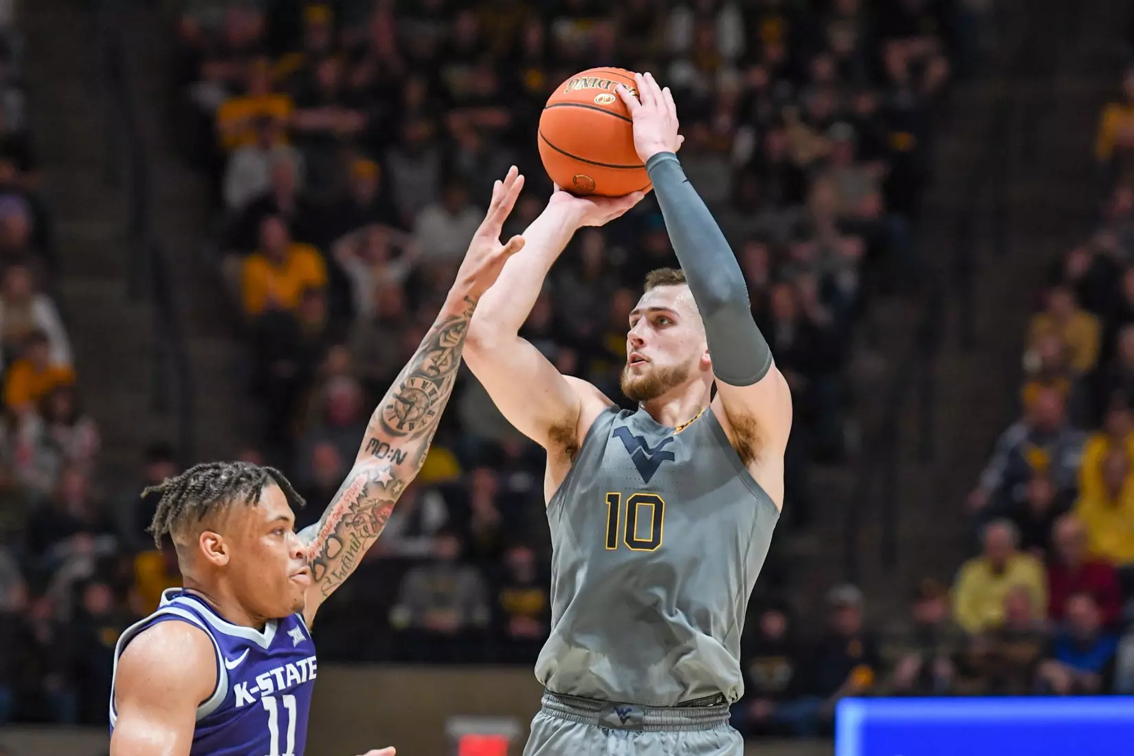 Erik Stevenson hits a three.