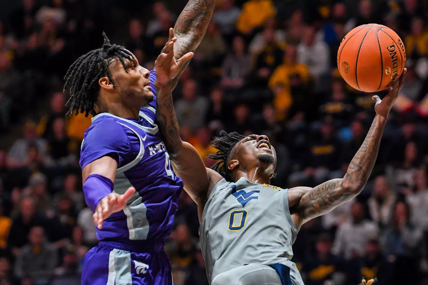 Kedrian Johnson is fouled.