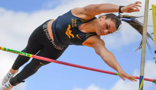 Katelyn Caccamo in pole vault action.